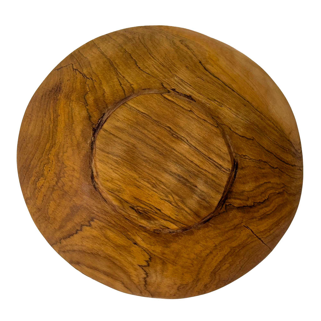 Olive Wood Round Divided Serving Platter