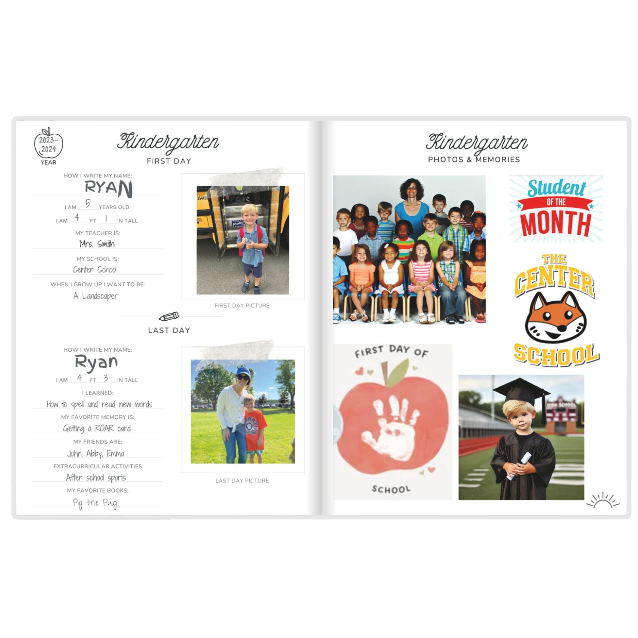 Blue Doodle School Memory Journal