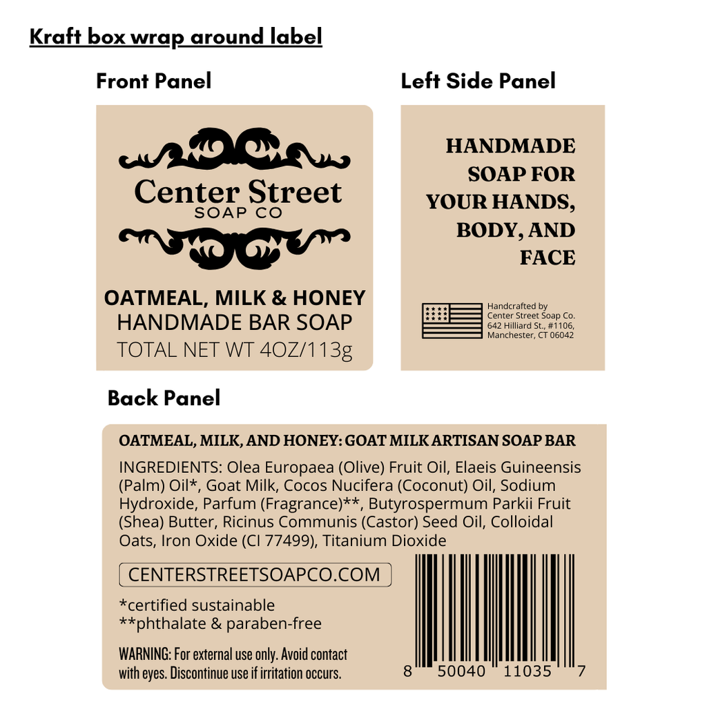 Oatmeal, (Goat's) Milk & Honey Handmade Bar Soap