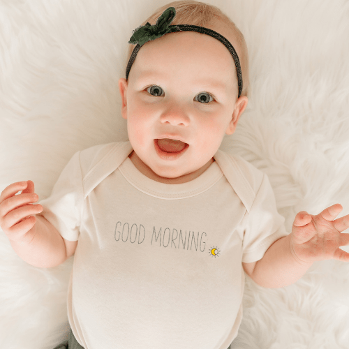 graphic bodysuit | good morning