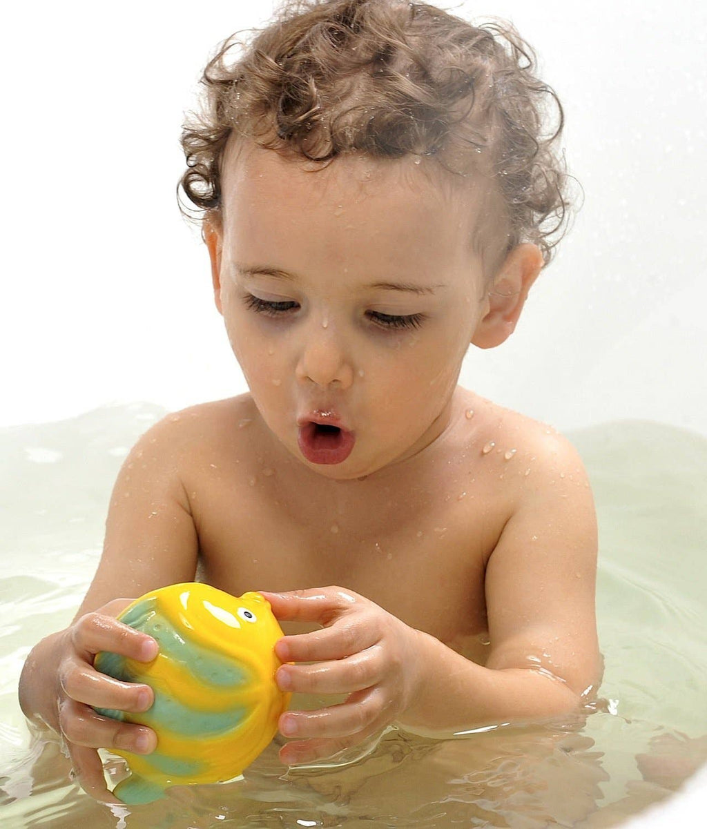 CaaOcho Natural Rubber Toys - Natural Rubber Fish Non-Toxic Bath Toy, Mold-free design