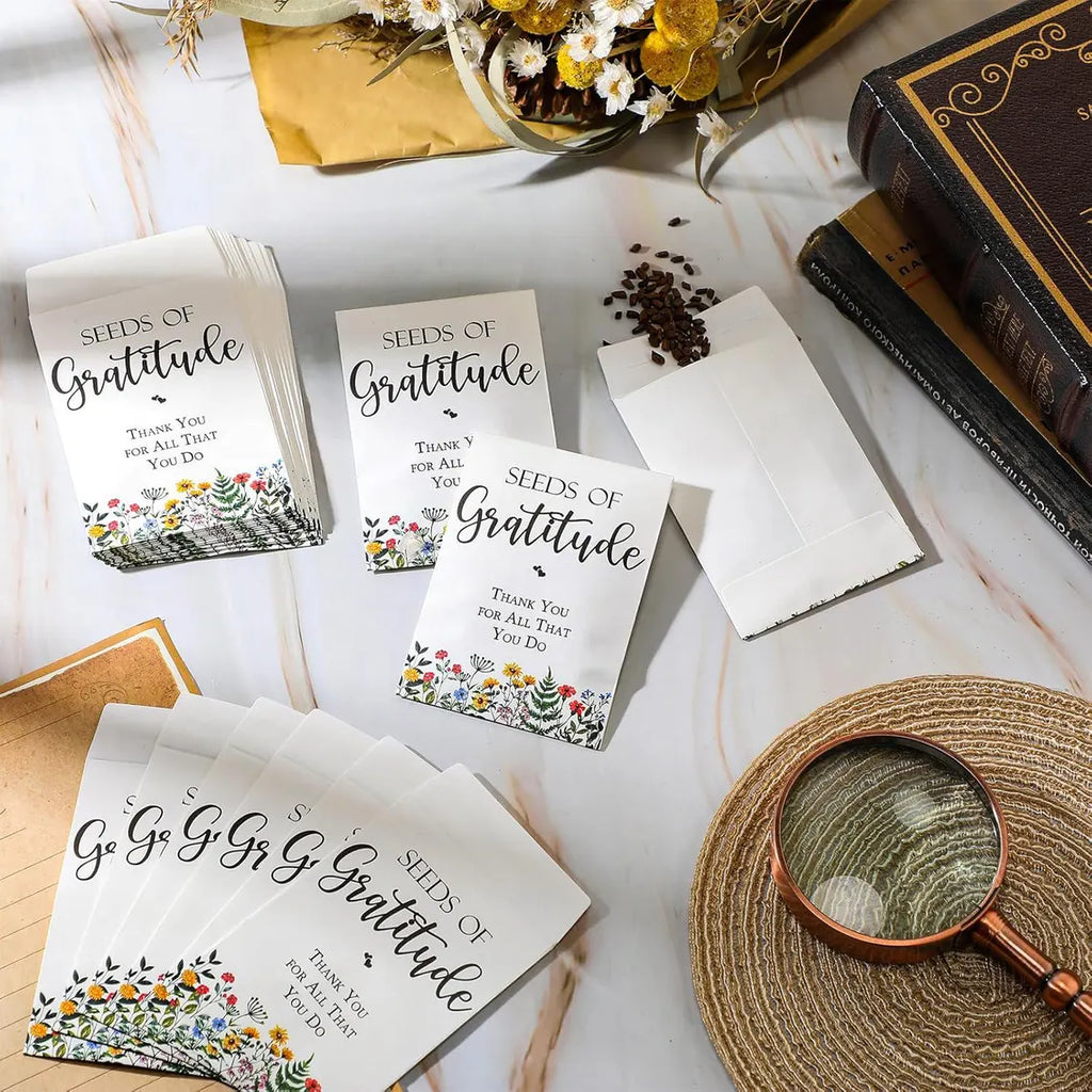 Seeds of Gratitude Gift, 25 Pack Seed Packets, Teacher Appreciation Gifts