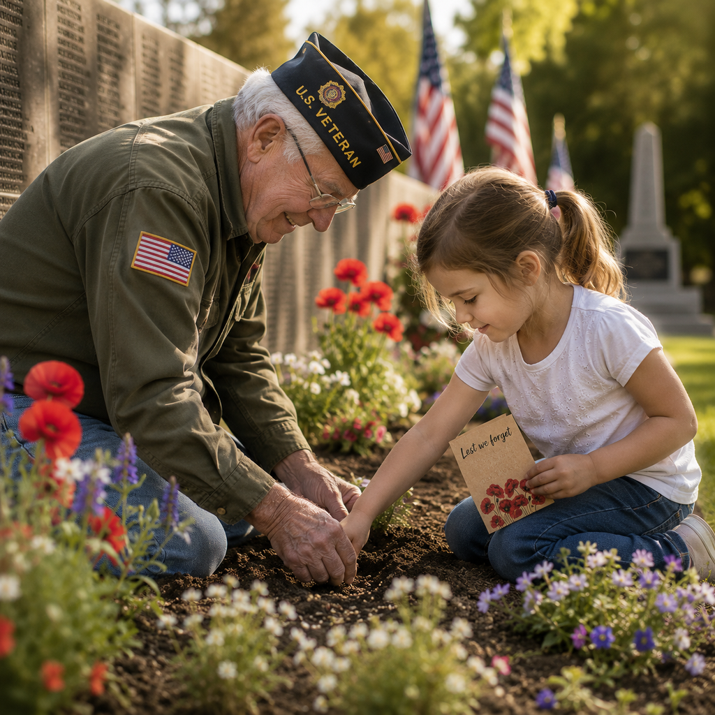 25 Memorial Seed Packets | Lest We Forget Favors | Veterans Day Gifts