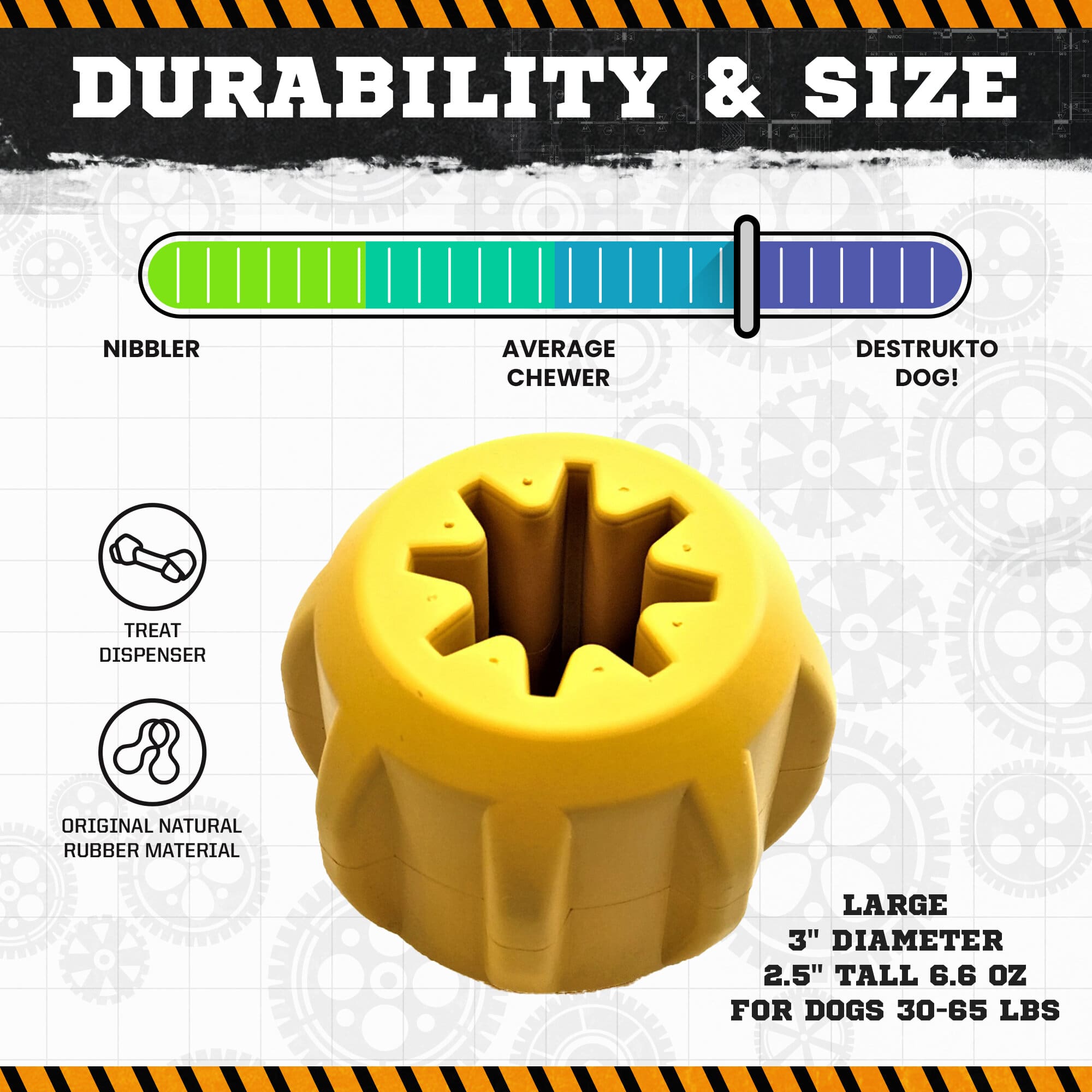 Gear eDispenser - Durable Rubber Yak Chew Holder & Treat Pocket | USA Made