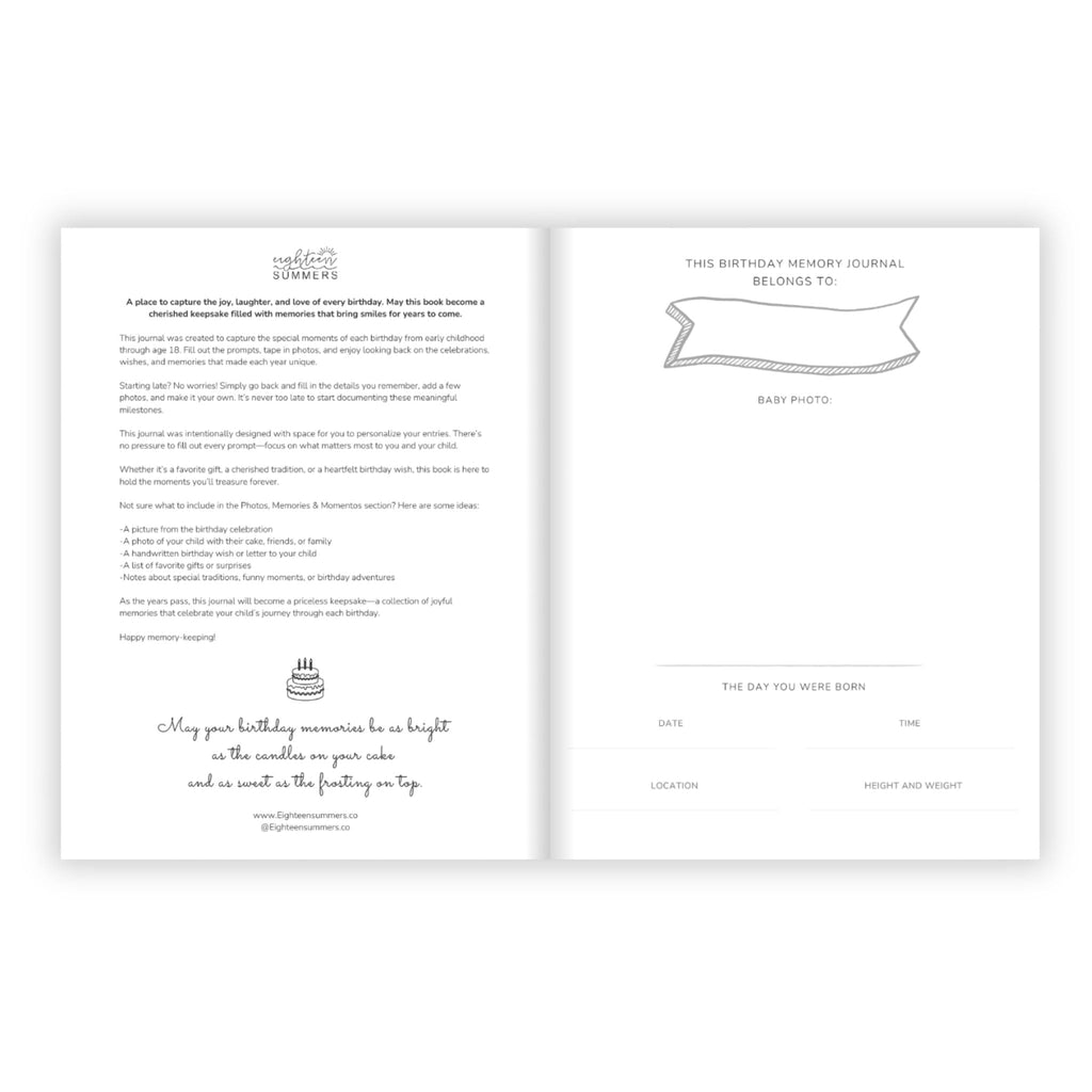 Birthday Memory Book-Girly Bows