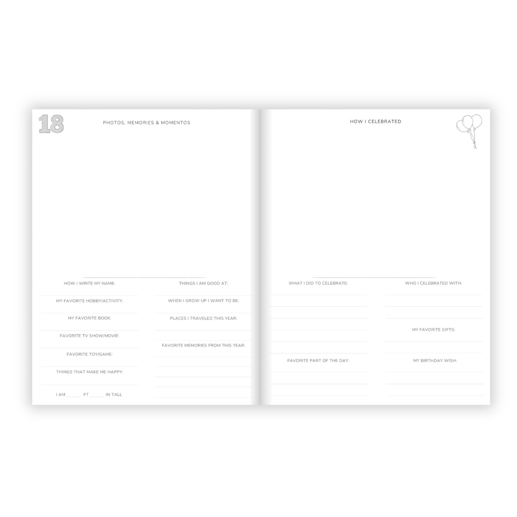 Birthday Memory Book- Lavender Stars
