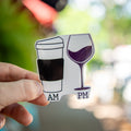 AM - PM- Coffee Wine Sticker