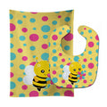 Bee with Flower Baby Bib & Burp Cloth BB7097STBU