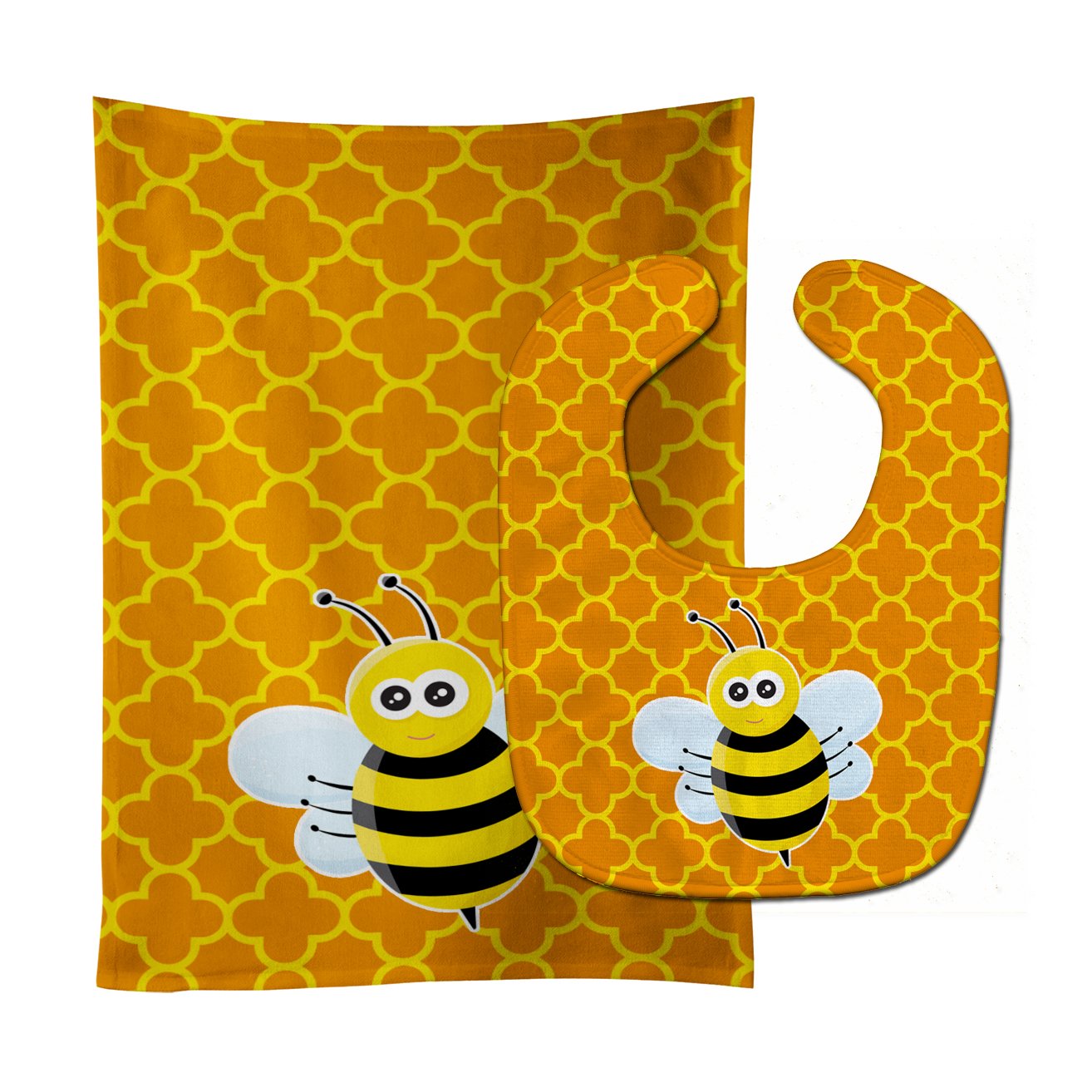 Bee on Quatrafoil Baby Bib & Burp Cloth BB8596STBU