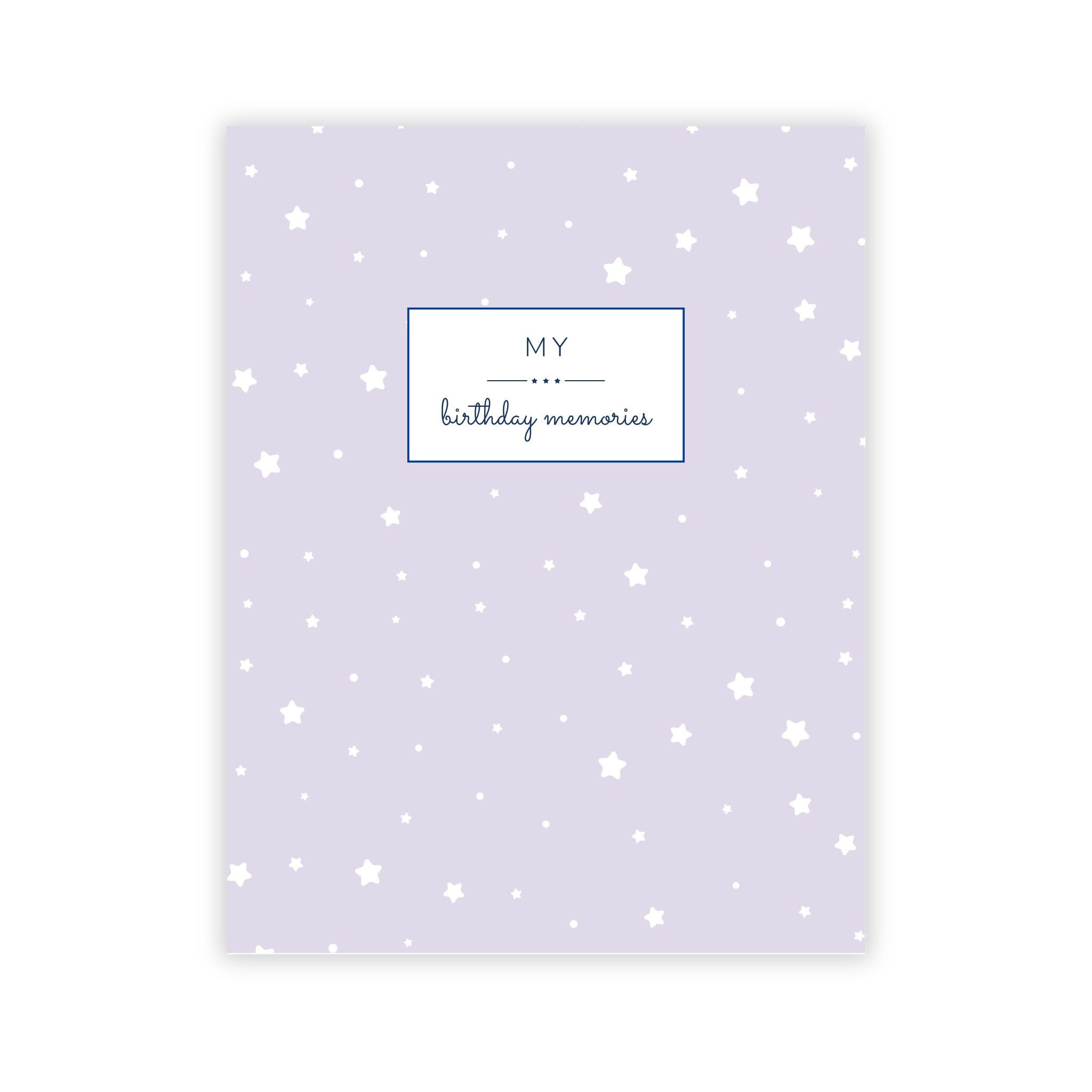 Birthday Memory Book- Lavender Stars