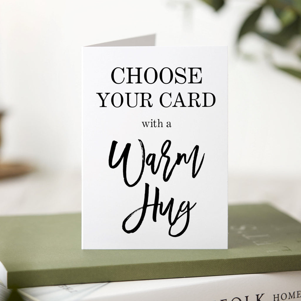 Sending A Warm Hug, Care Package with Heat Up Packs for Any Occasion or Holiday, Black and White Fabric