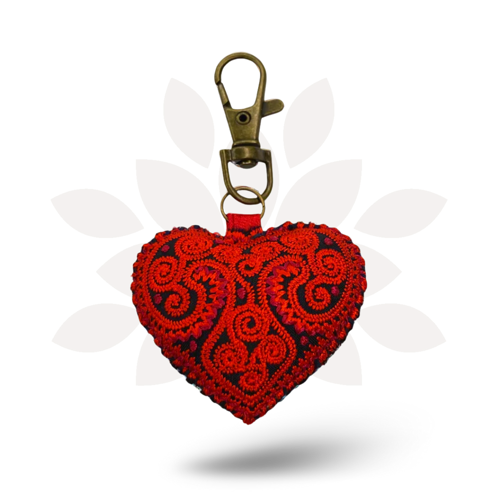Heart Hmong Embroidered Zipper Pull | Keychain - Thailand