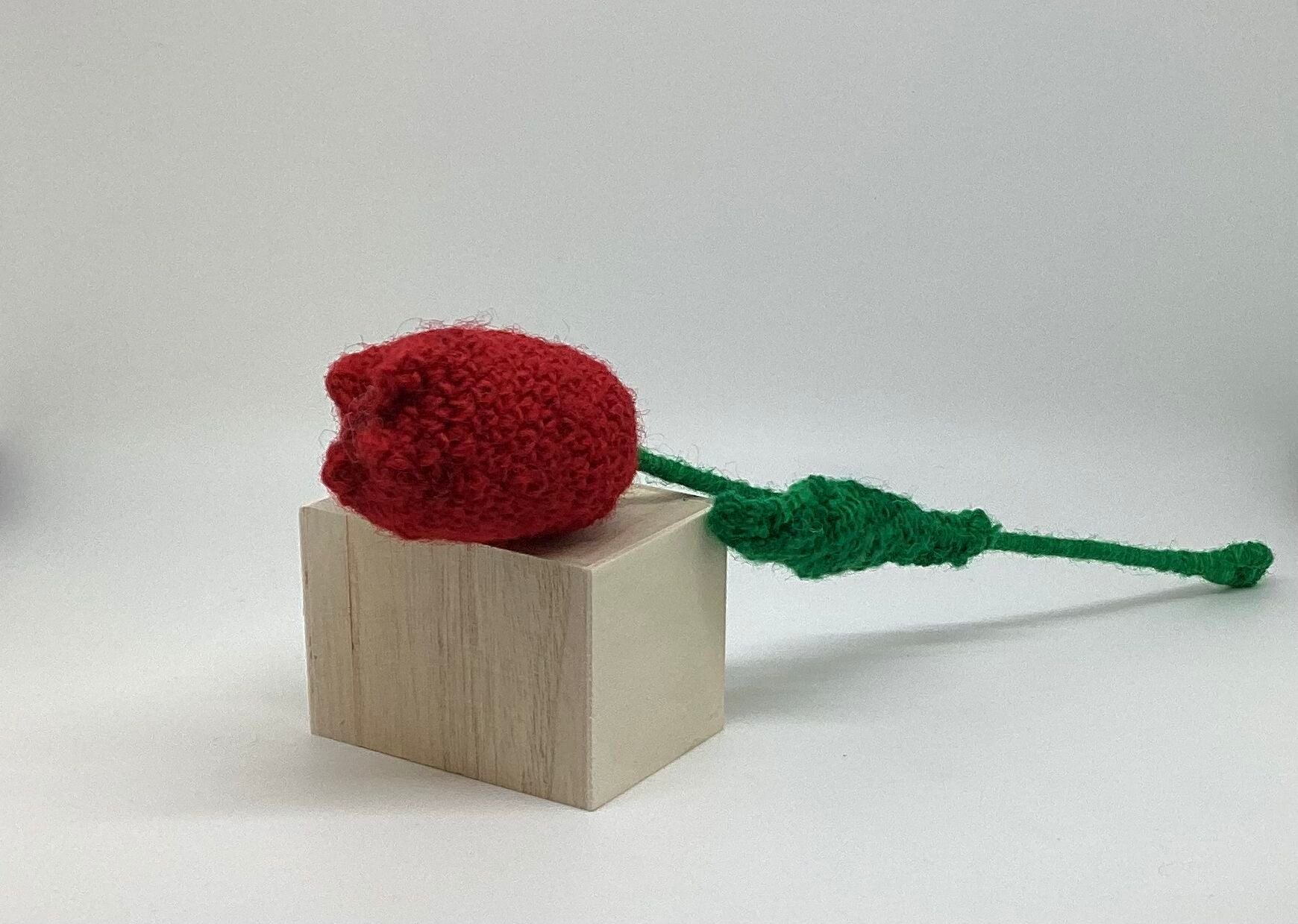 Handmade Fair Trade Wool Tulip – Eco-Friendly, Crocheted, Unique Floral Decoration