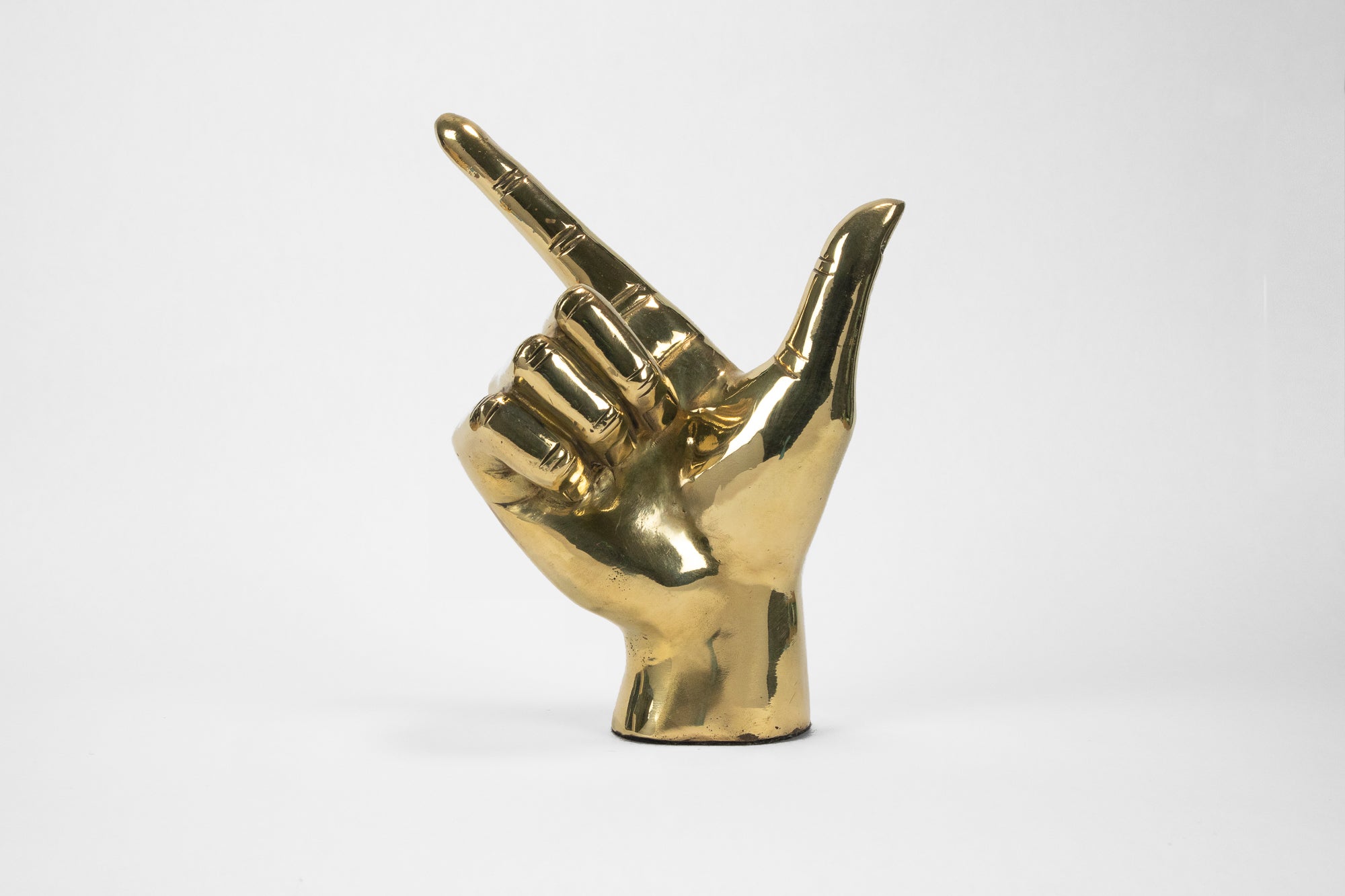 “Guns Up”, or "Go Pokes" Hand Sign Sculpture in Brass Graduation Gift Texas Tech