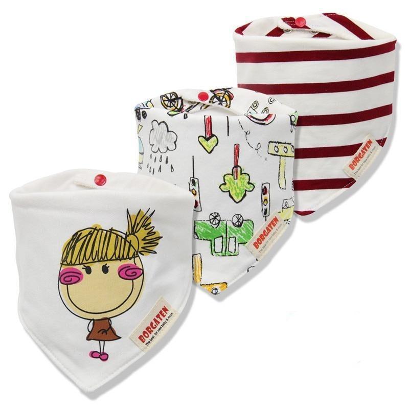3PCS Waterproof Cotton Baby Burp Cloth Newborn