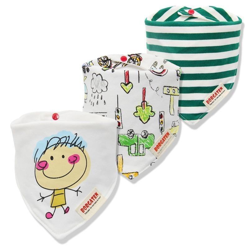 3PCS Waterproof Cotton Baby Burp Cloth Newborn