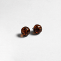 Erika Amber Stud Round Earrings Natural Resin Energetic - Mexico