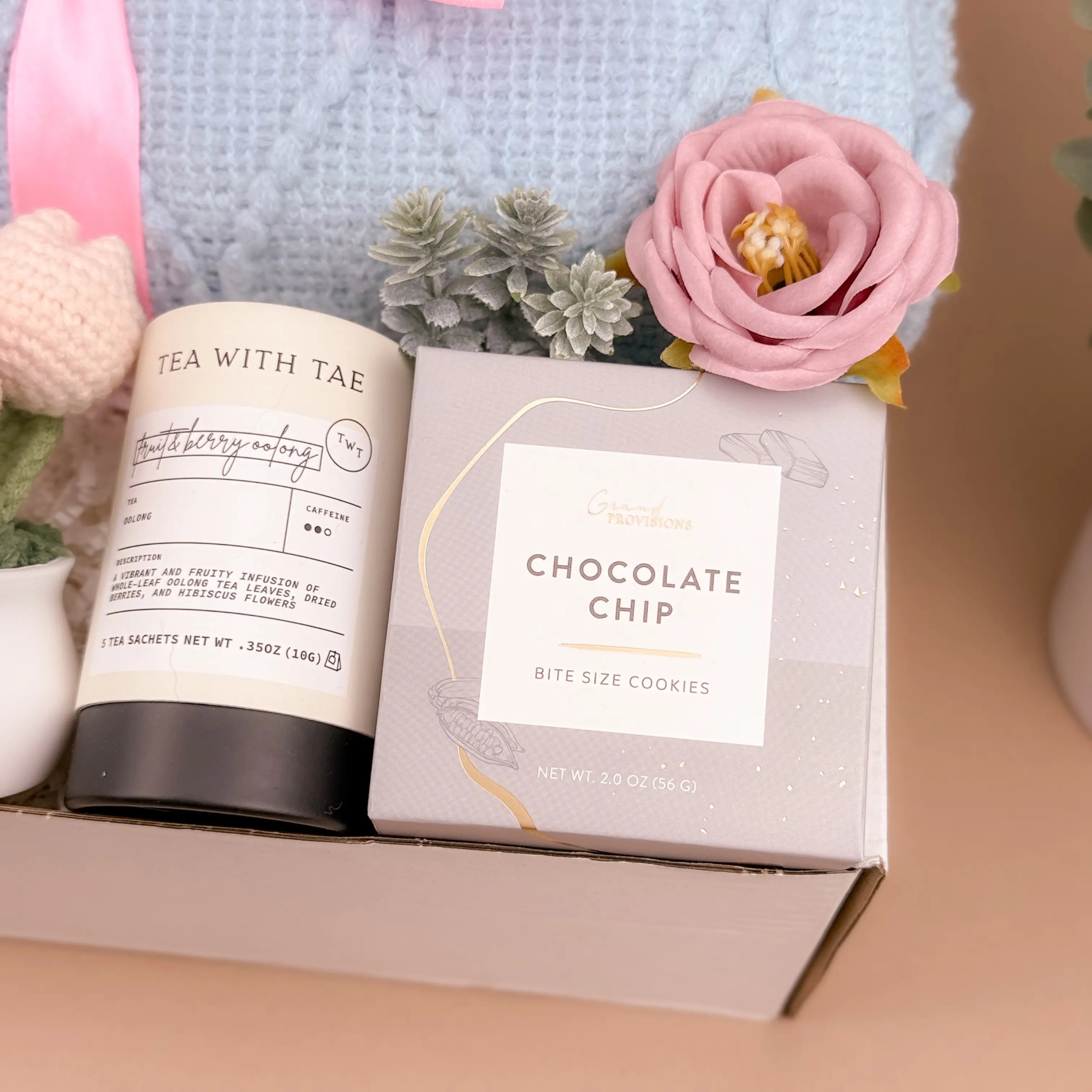 Self Care Gift Boxes for Women – Cozy Blanket & Tea Kit