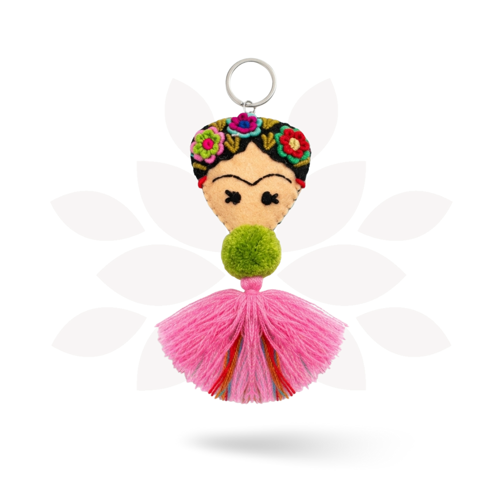 Frida Kahlo Embroidered Keychain / Zipper Pull - Mexico