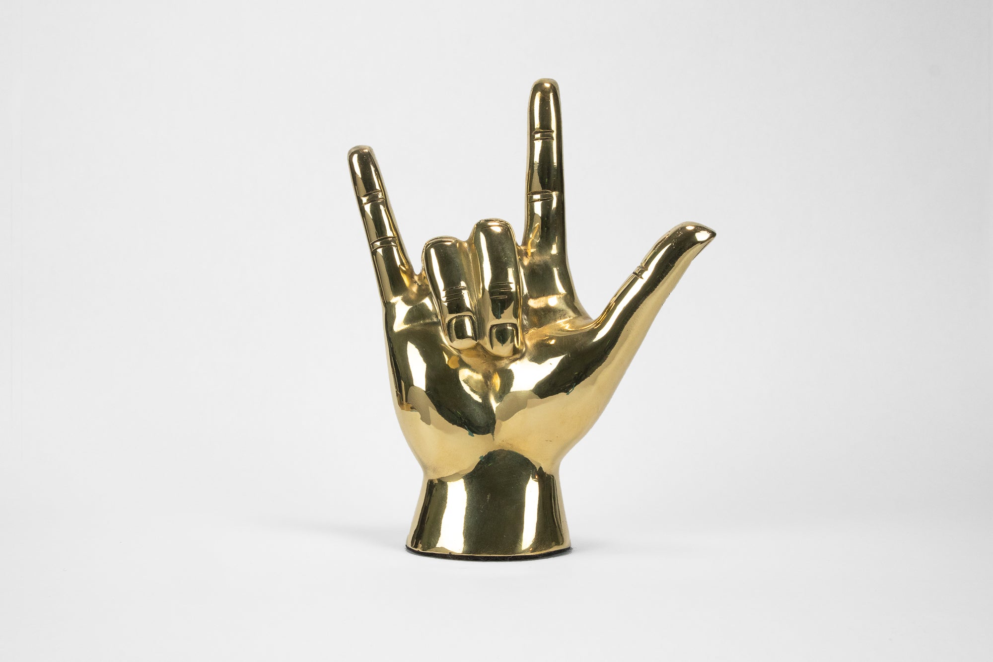 The "I Love You" Hand Sign ASL Sculpture in Brass