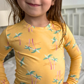 Miami Palm Tree Yellow Two-Piece Set