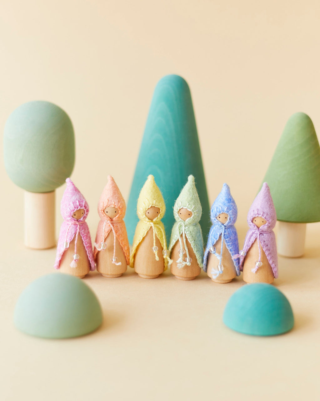 Mini Pastel Purple Wooden Gnome