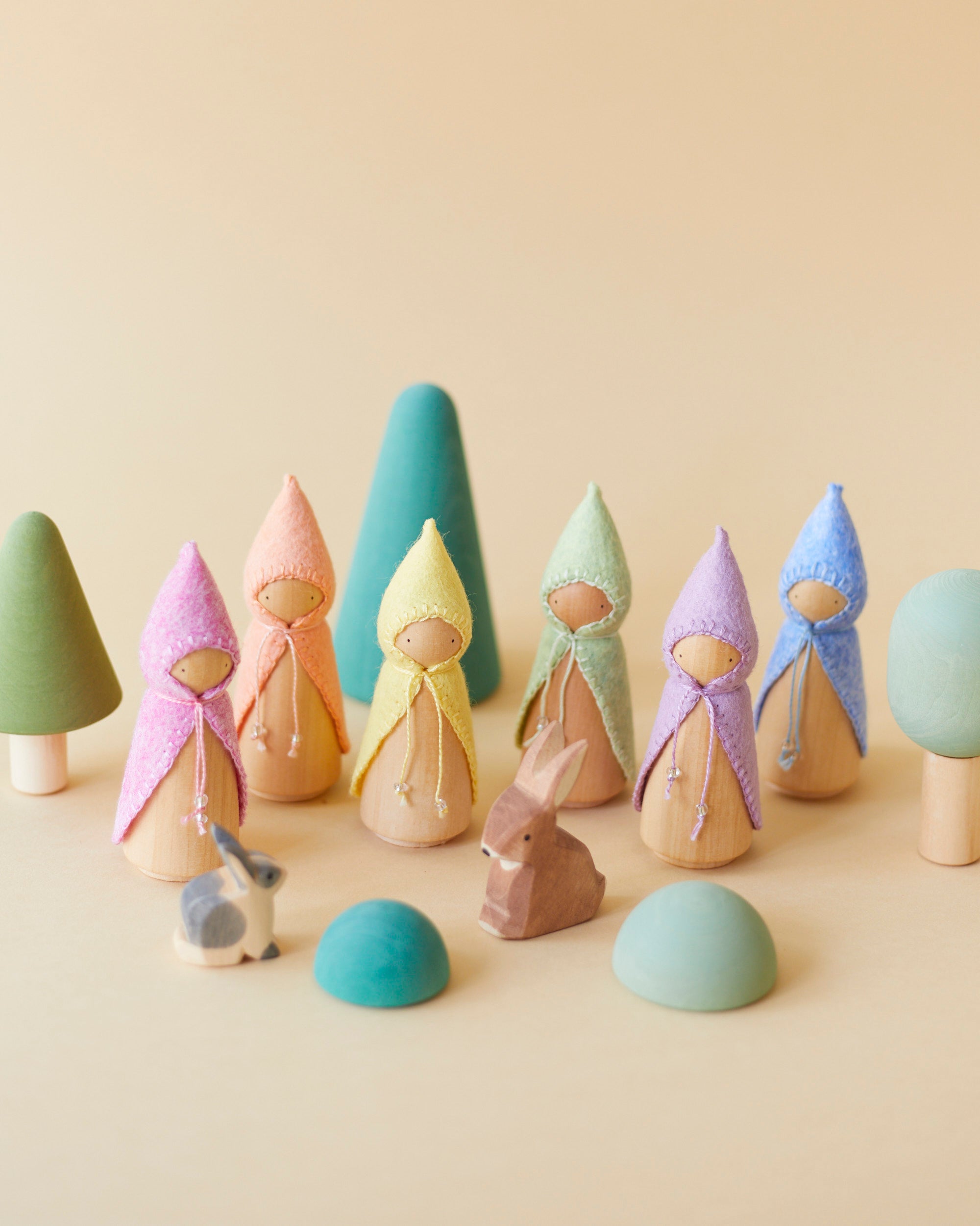 Pastel Green Wooden Gnome