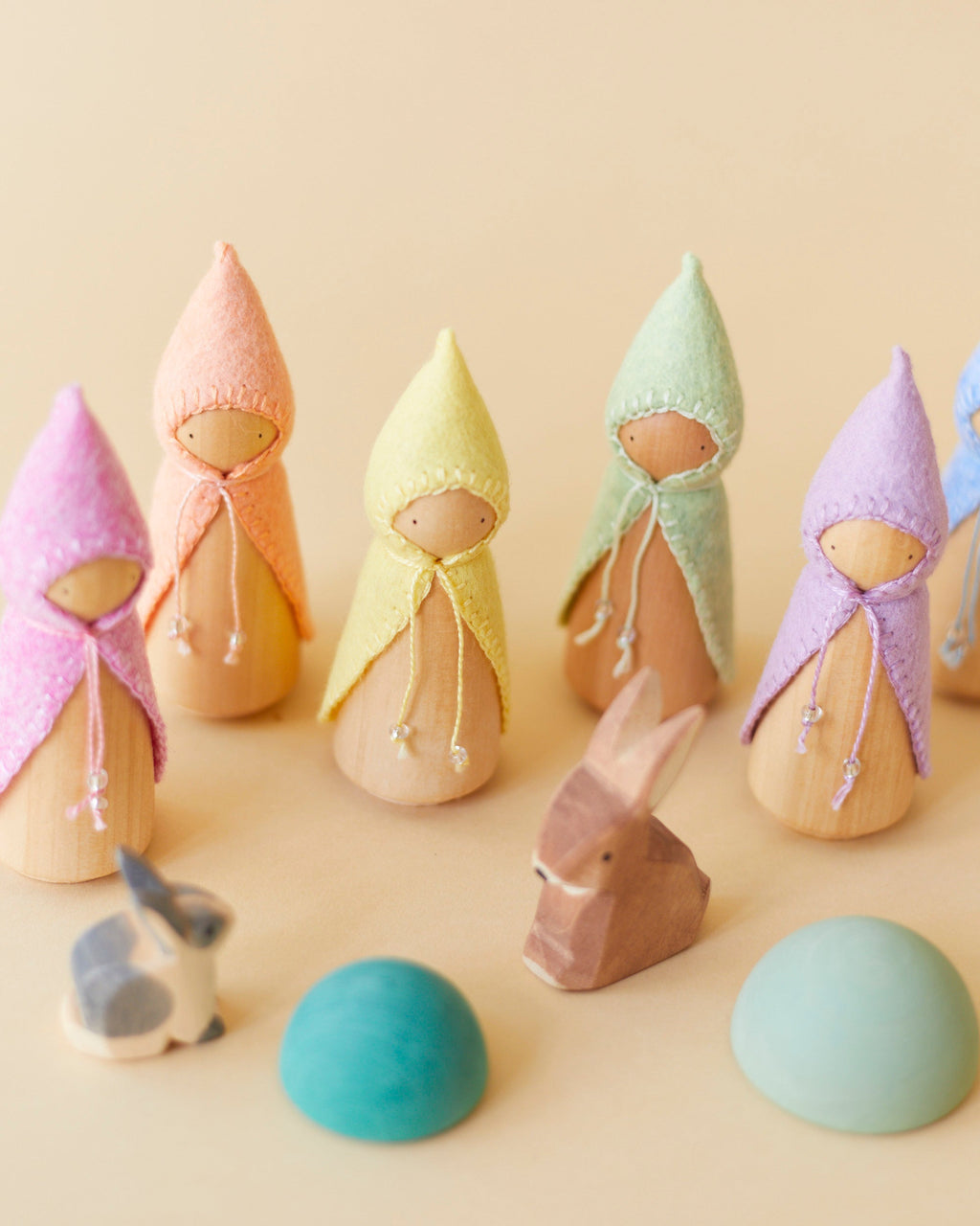 Pastel Green Wooden Gnome