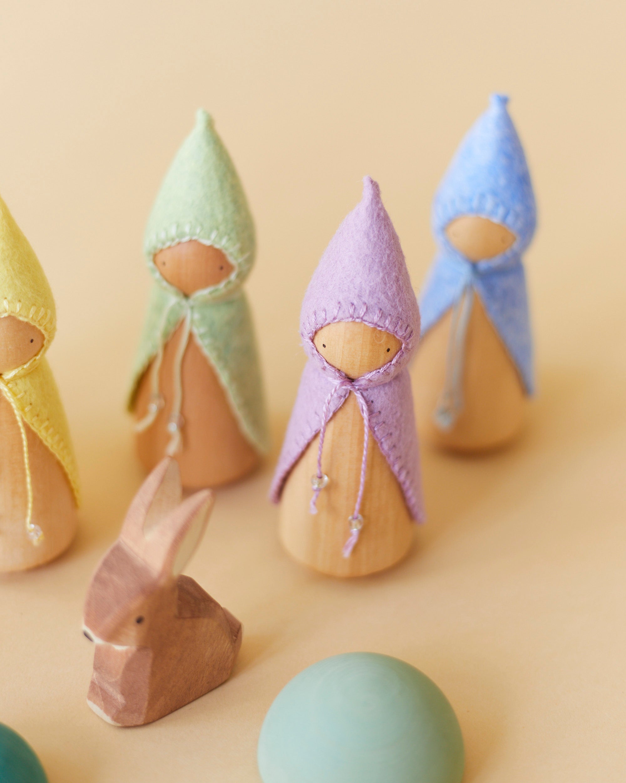 Pastel Purple Wooden Gnome