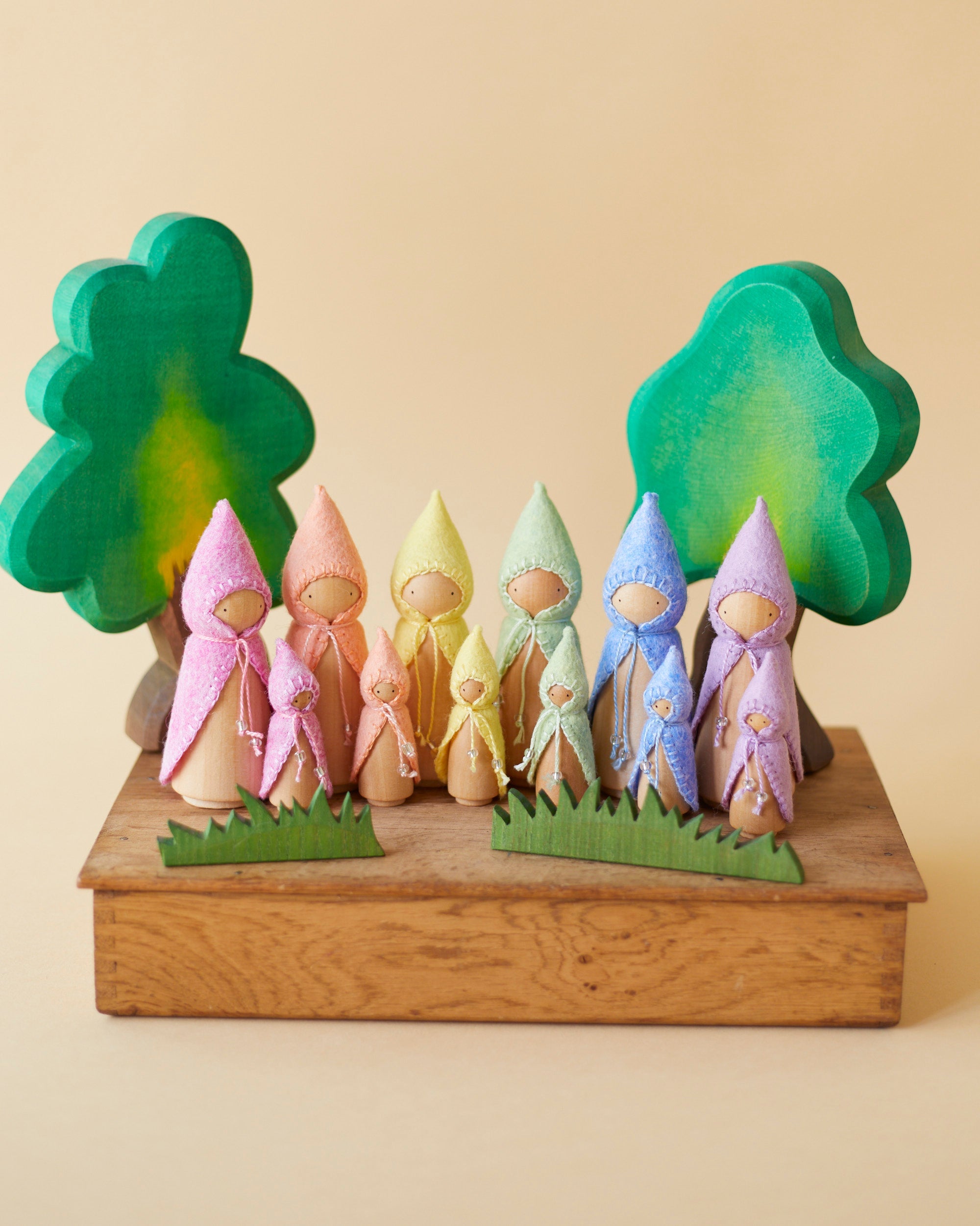 Mini Pastel Green Wooden Gnome