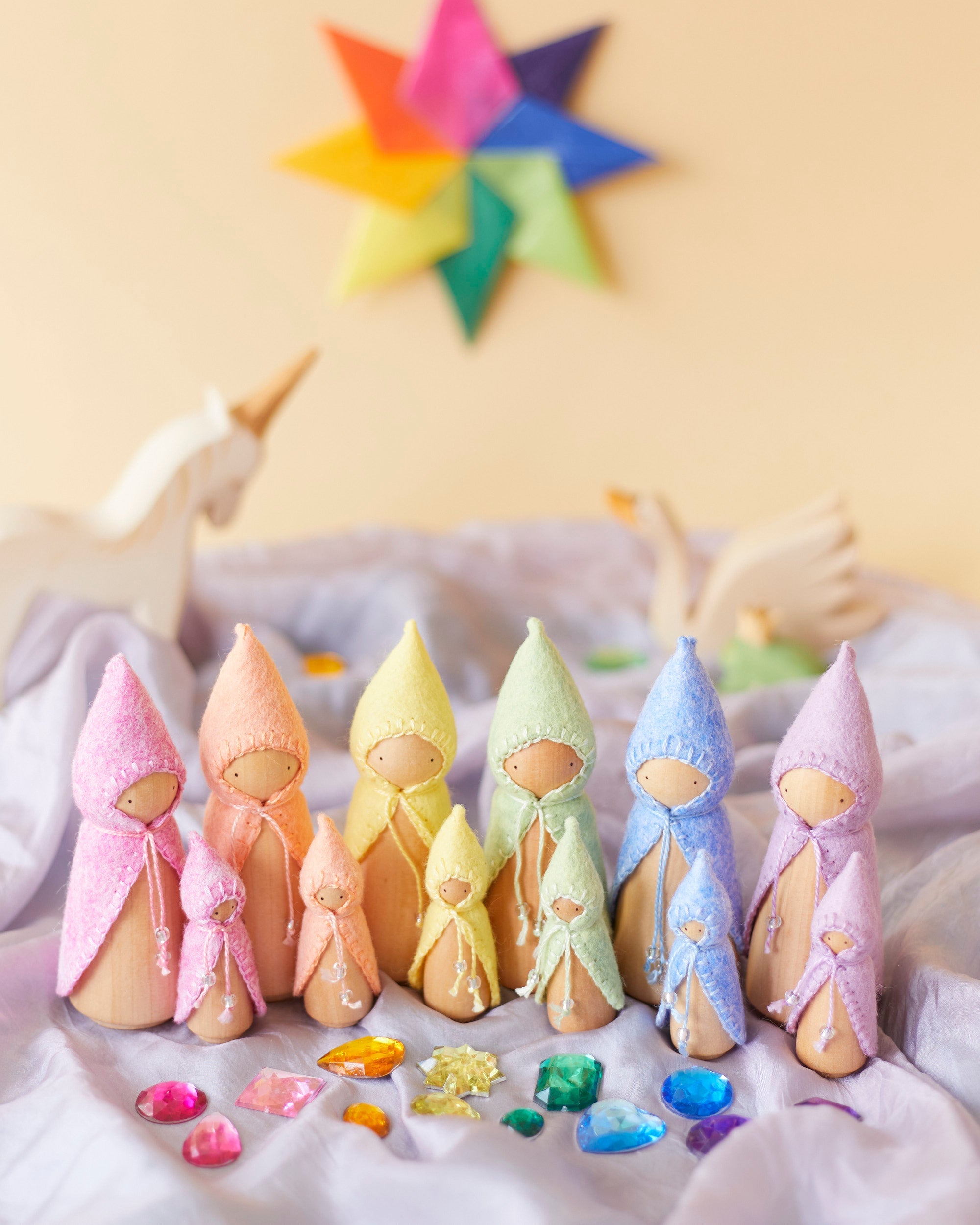 Mini Pastel Green Wooden Gnome