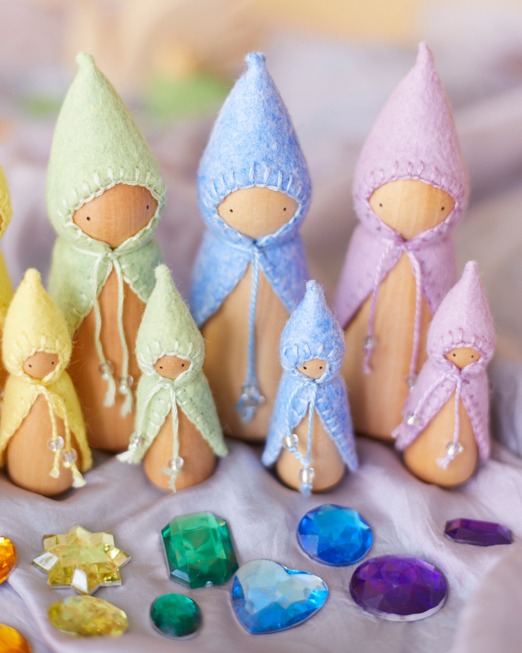 Mini Pastel Purple Wooden Gnome