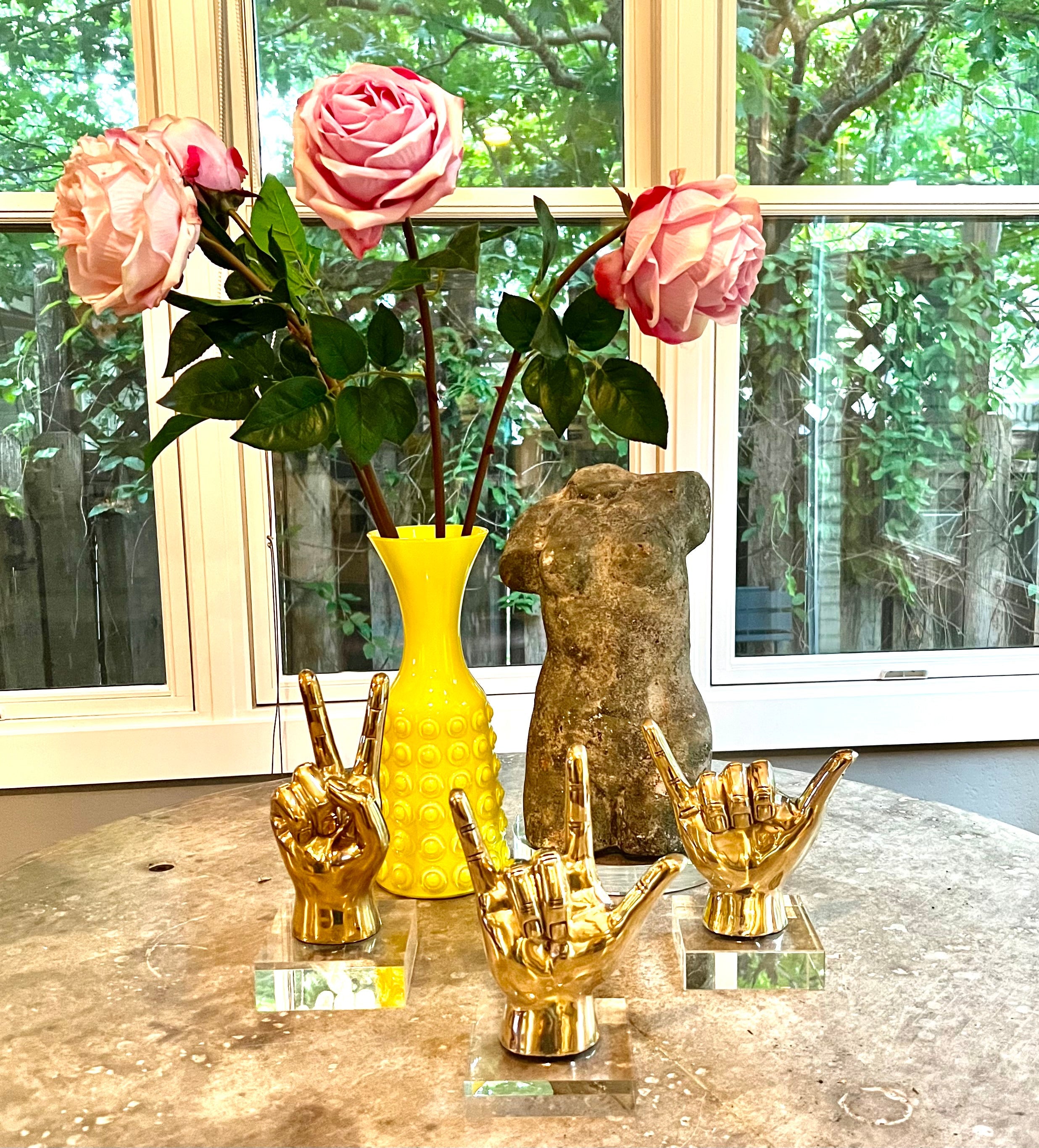 The "I Love You" Hand Sign ASL Sculpture in Brass