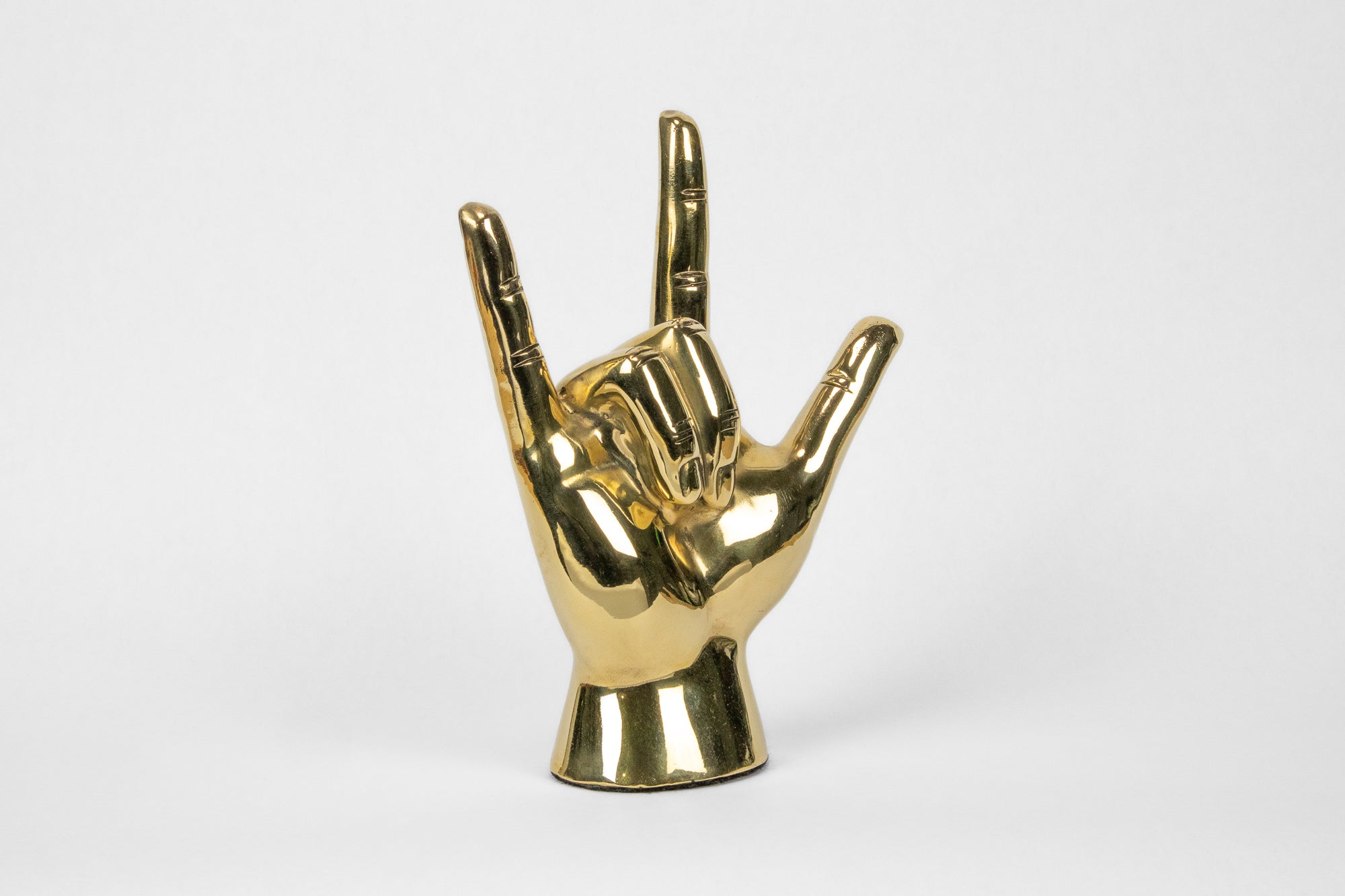 The "I Love You" Hand Sign ASL Sculpture in Brass