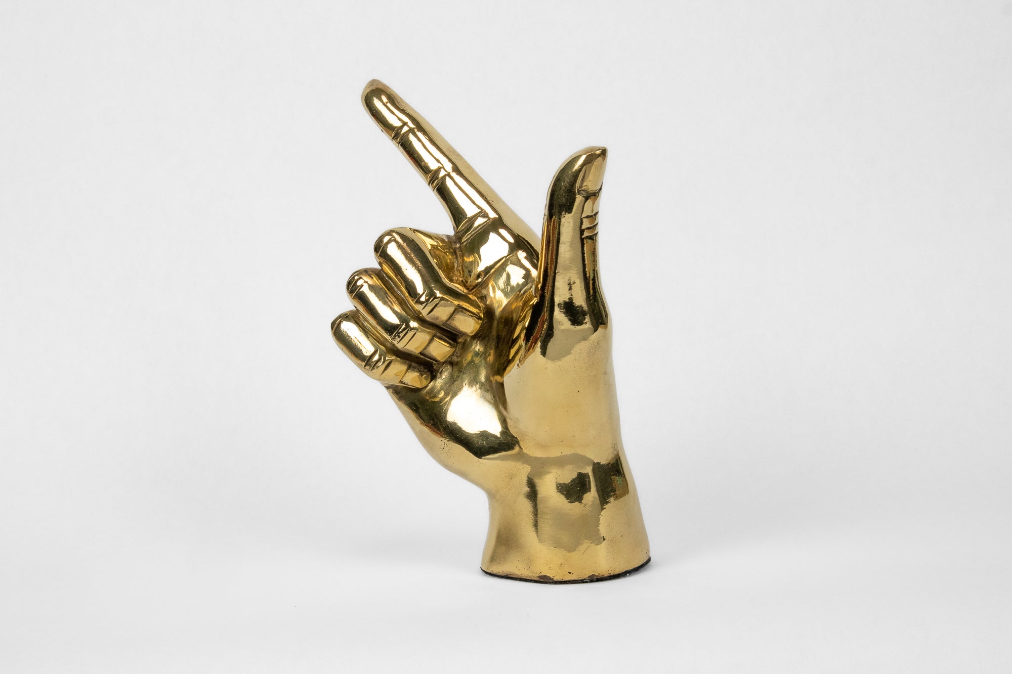 “Guns Up”, or "Go Pokes" Hand Sign Sculpture in Brass Graduation Gift Texas Tech