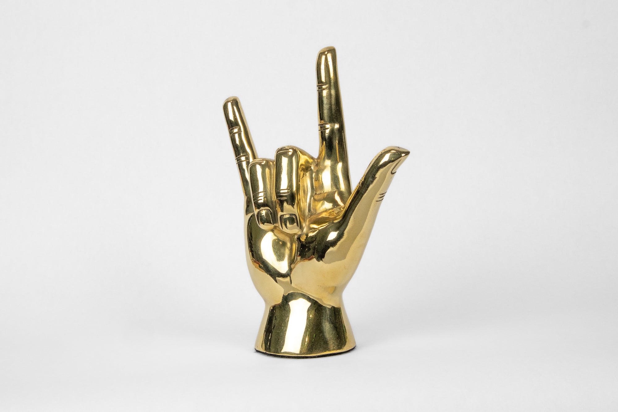 The "I Love You" Hand Sign ASL Sculpture in Brass