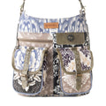Myra Le Fleur Bel Cowgirl Shoulder Bag for Women in blue floral with leather and Concho details
