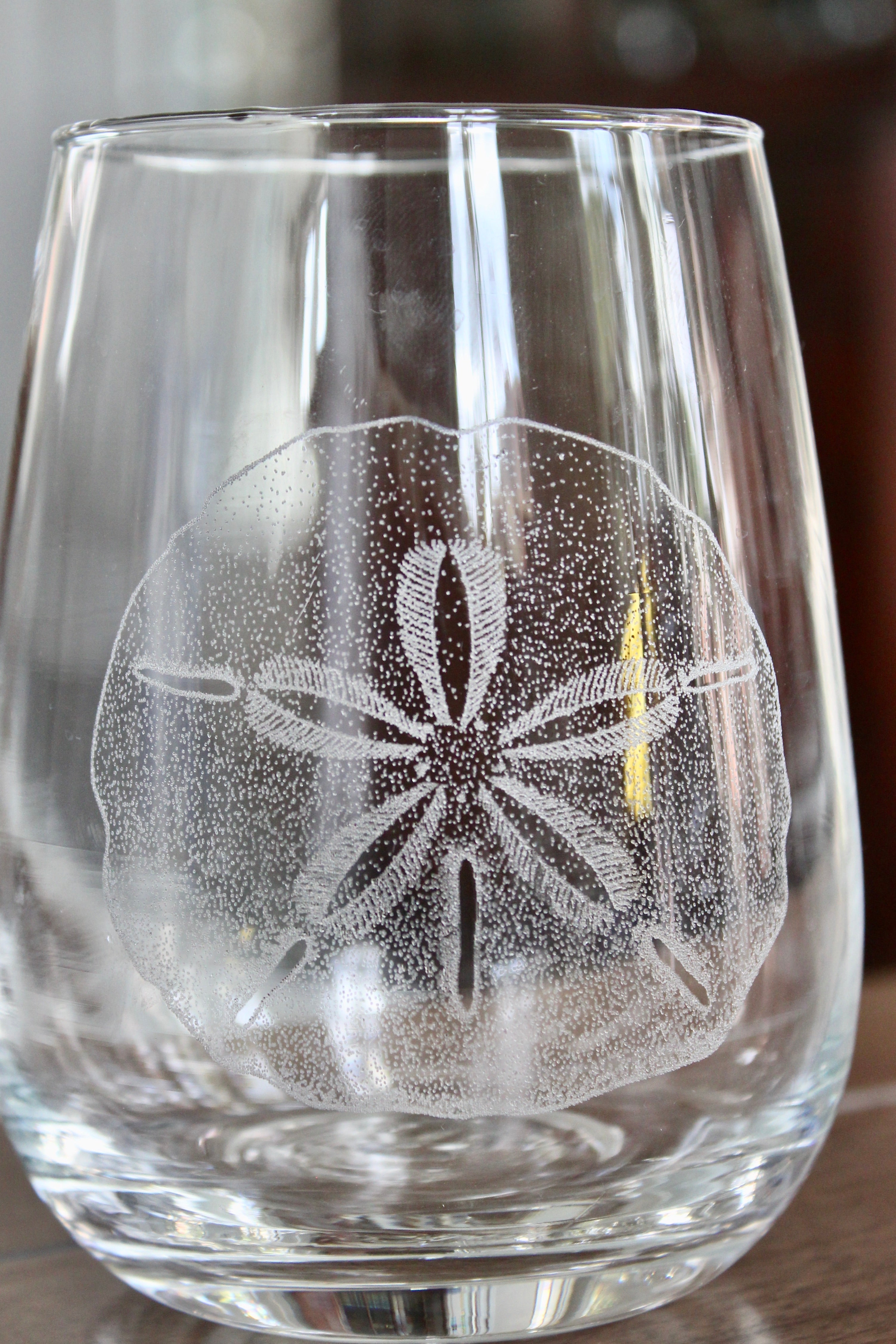Sand Dollar Engraved Glasses