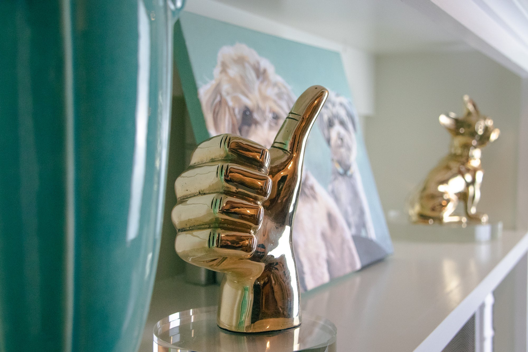 Thumbs Up or "Gig 'Em, Aggies" Hand Sign Sculpture in Brass Graduation Gift