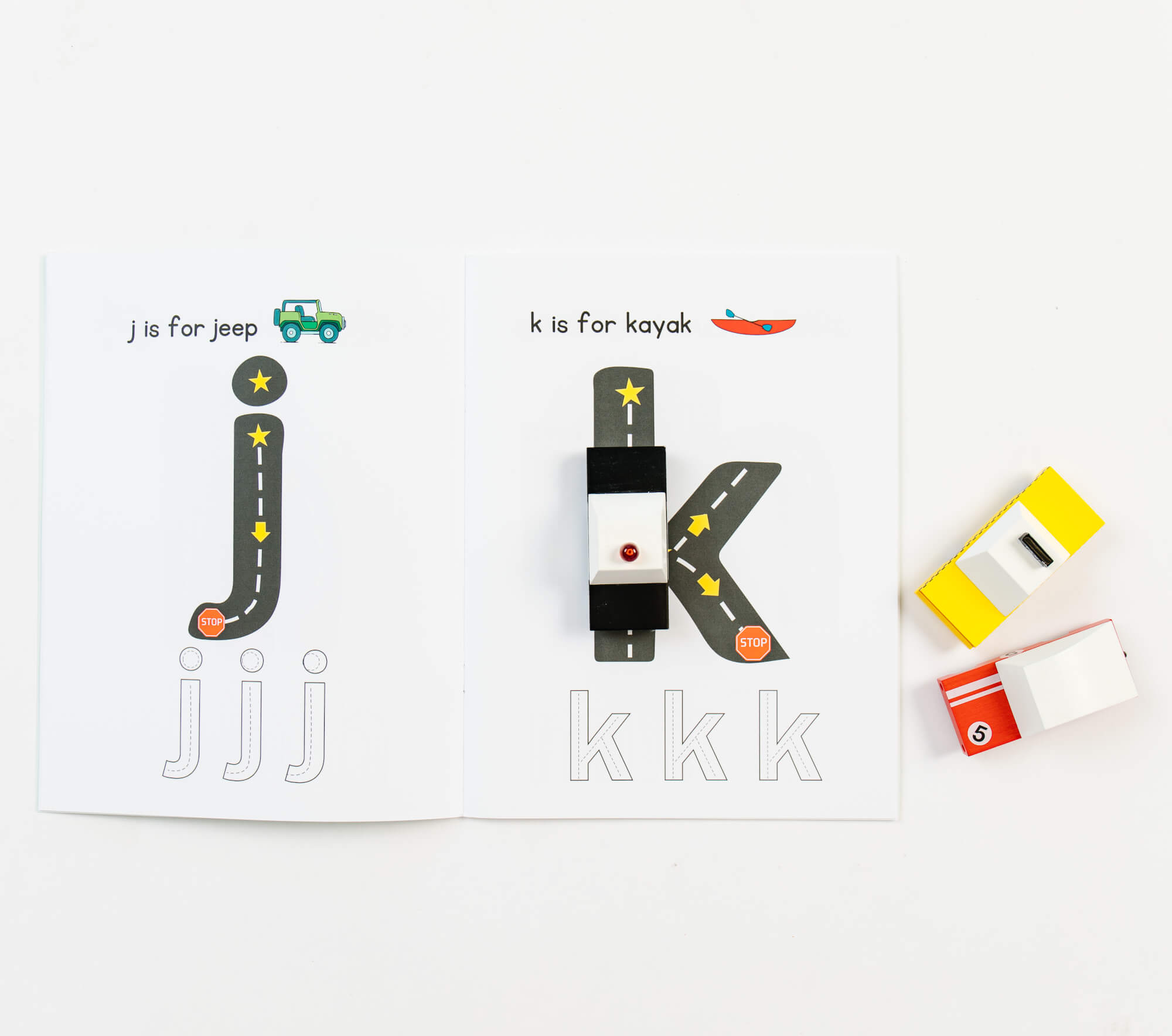 Road Trace Activity Book: Alphabet & Numbers Learning