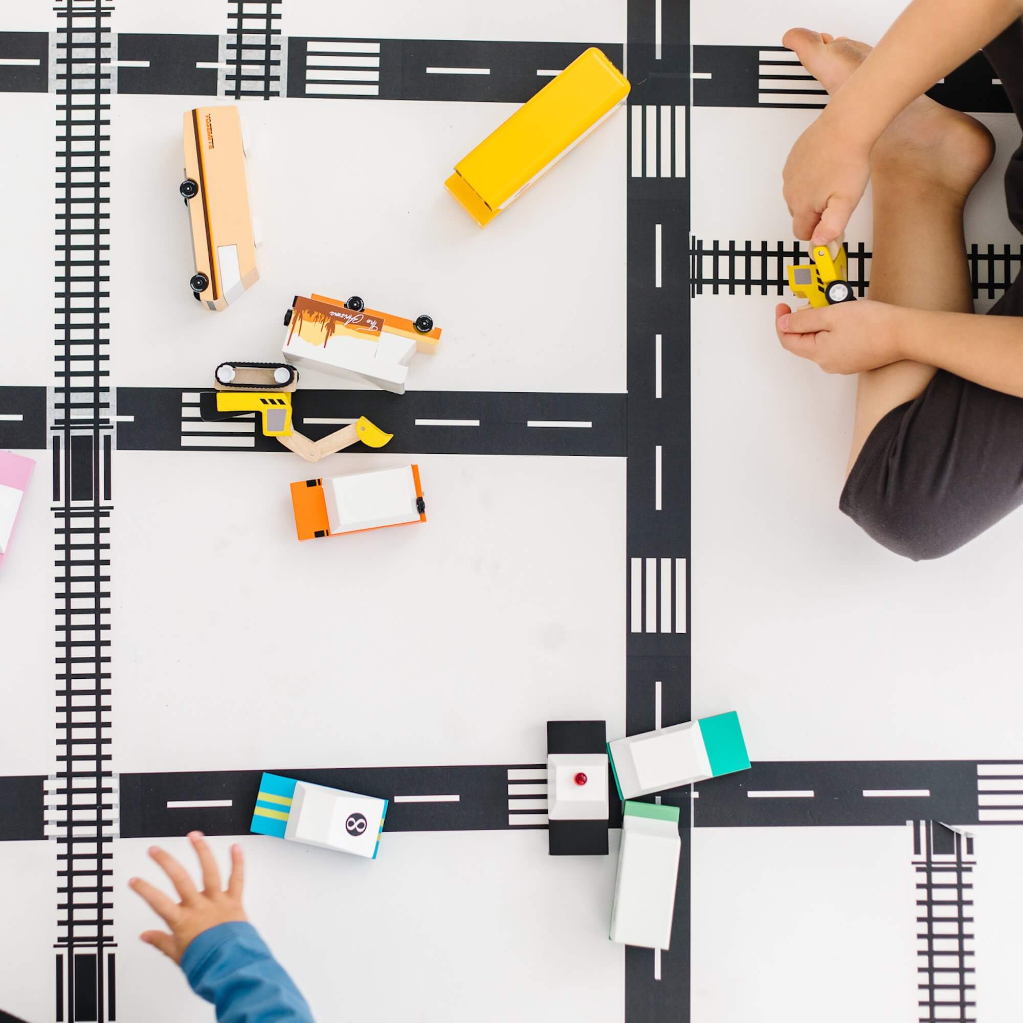 Roadway tape 4-rolls: "He can play with his cars anywhere!"