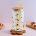 Spring Bees and Beehive 16 oz Glass Cup Set