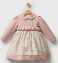 Baby Girl Long-Sleeve Floral Dress – Dusty Rose