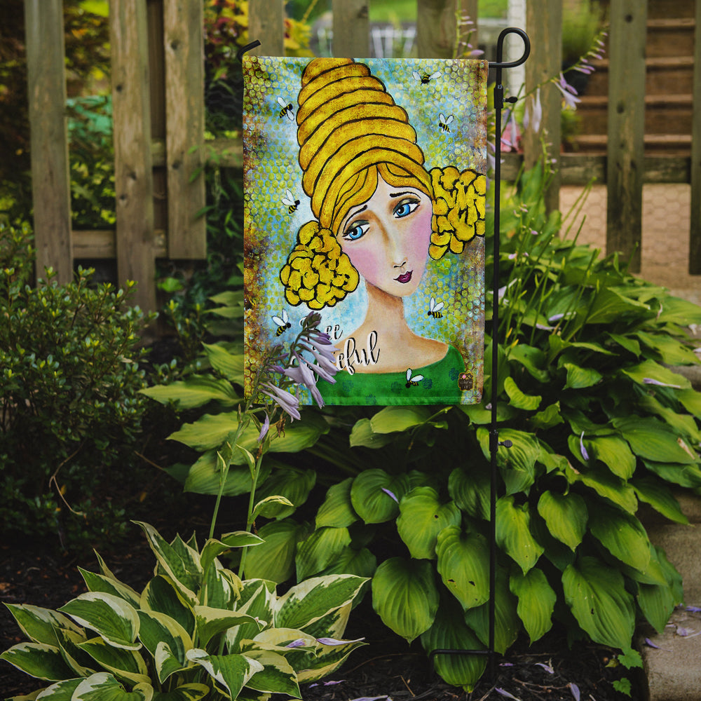 Bee Grateful Girl with Beehive Garden Flag - Outdoor Decorative Yard Flag VHA3008GF