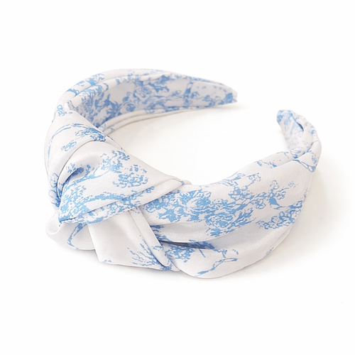 Blue And White Toile Knotted Headband