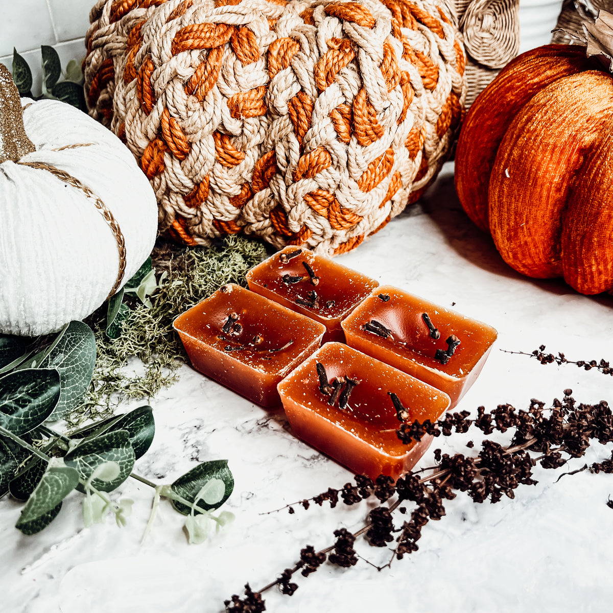 Fall Clove XL Natural Wax Melts 4 Cubes Spicy Cinnamon Clove Autumn Scent