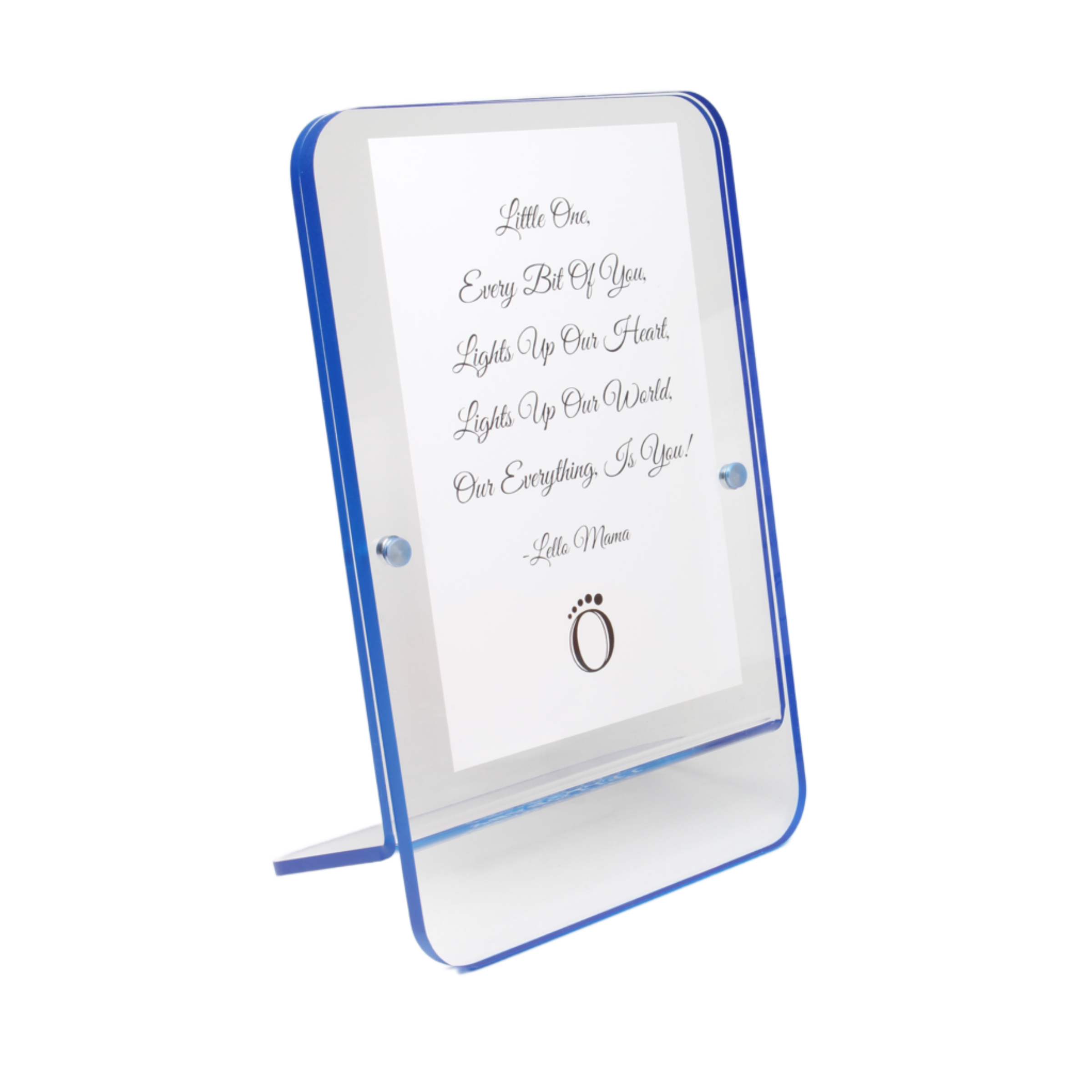 LELLOBABY™ - Acrylic Picture Frame Blue Border (For 4" x 6" Vertical Photos)