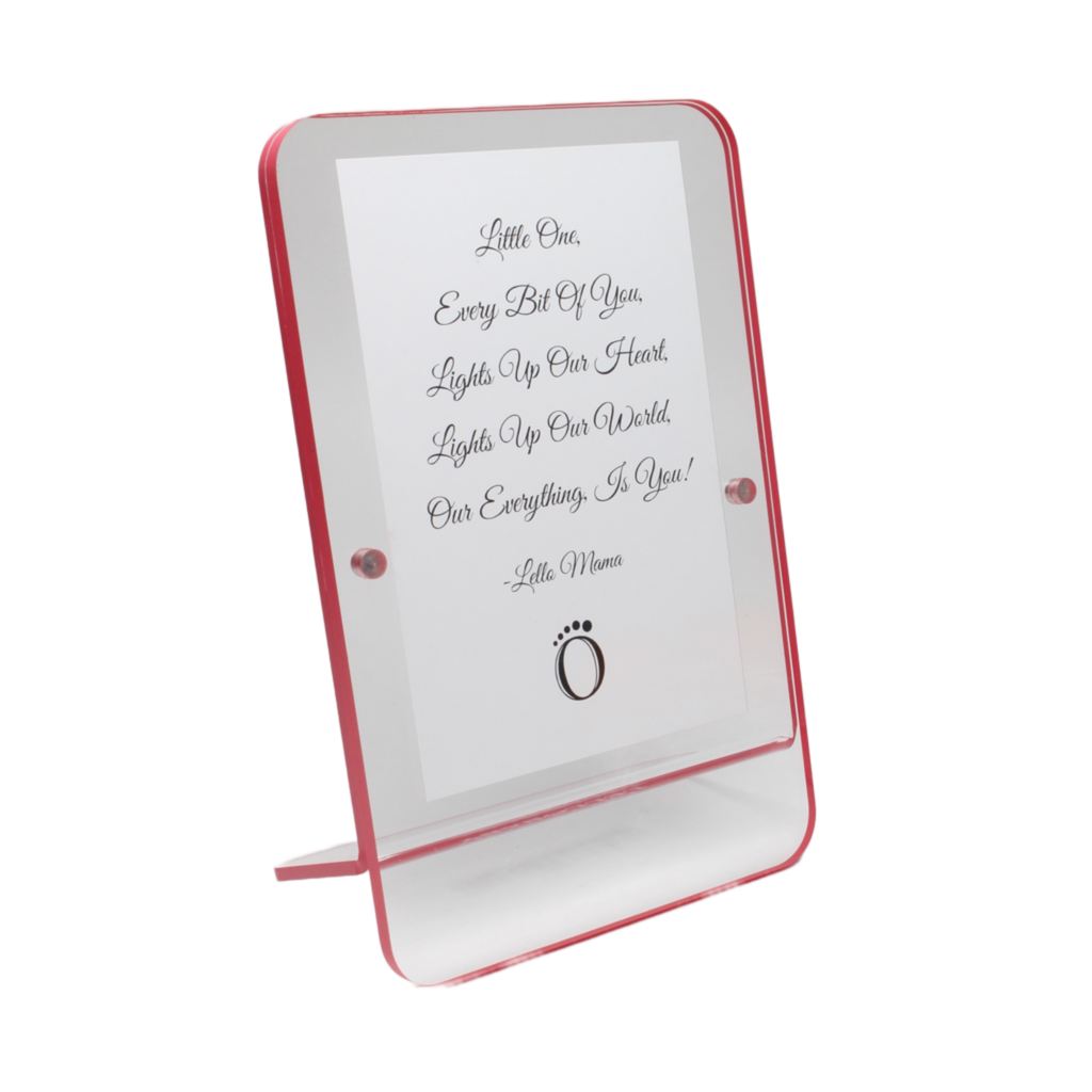 LELLOBABY™ - Acrylic Picture Frame Pink Border (For 4" x 6" Vertical Photos)