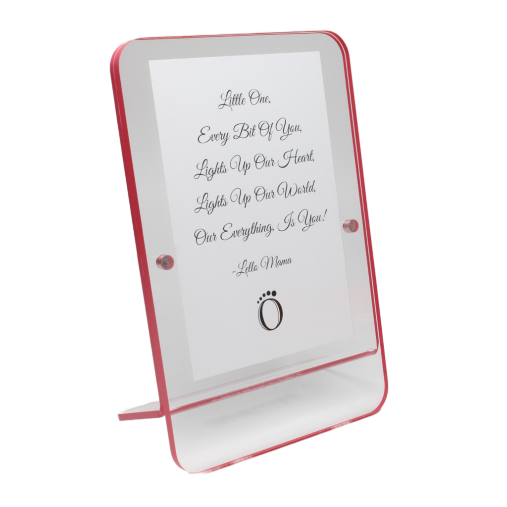 LELLOBABY™ - Acrylic Picture Frame Pink Border (For 4" x 6" Vertical Photos)