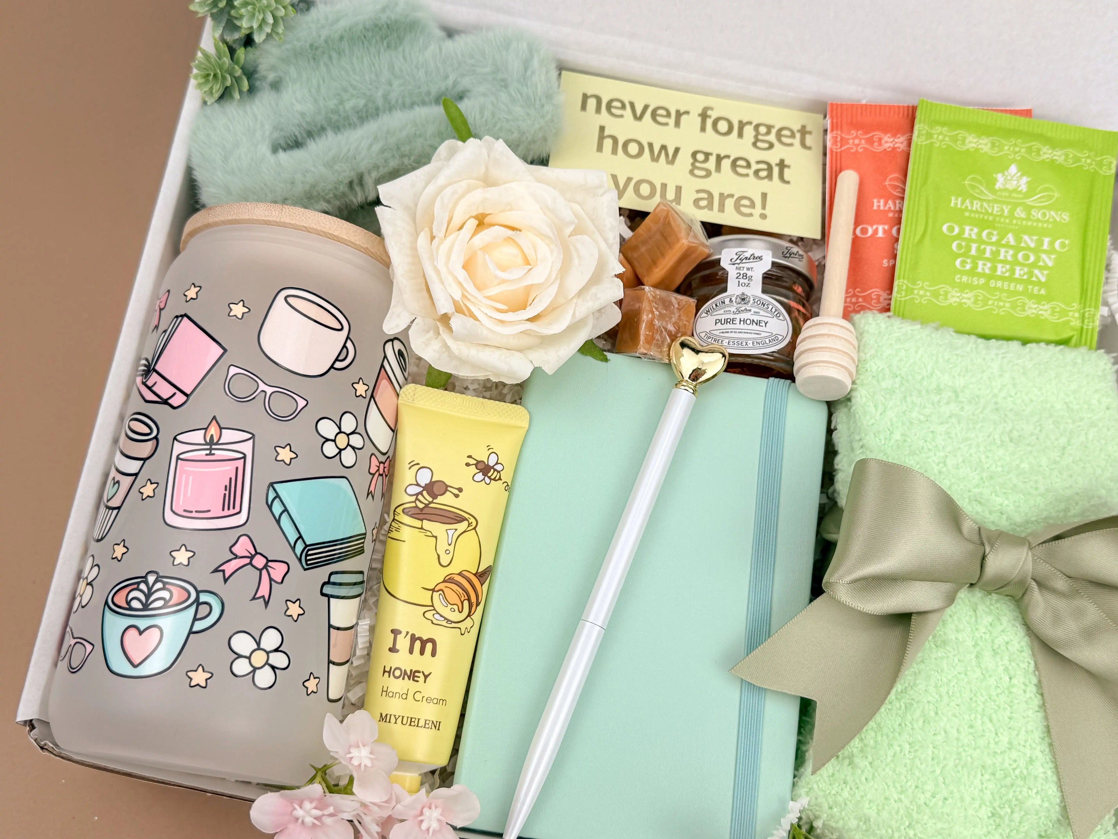 Self Care Gift Boxes – Tea Sampler & Tumbler Set for Her
